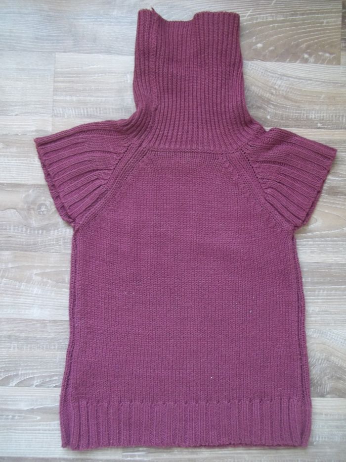 Pull sans manche col roulé violine Tex Kids 7/8 ans - photo numéro 4