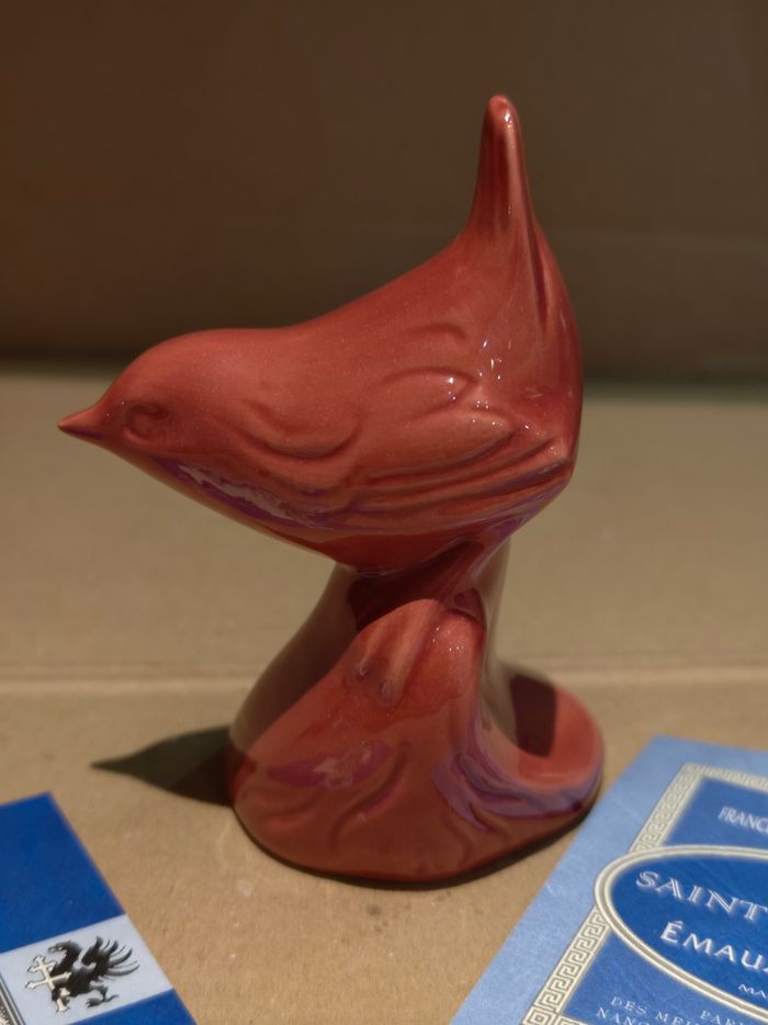 Oiseau rouge Saint Jean l'Aigle émaux de Longwy - photo numéro 3