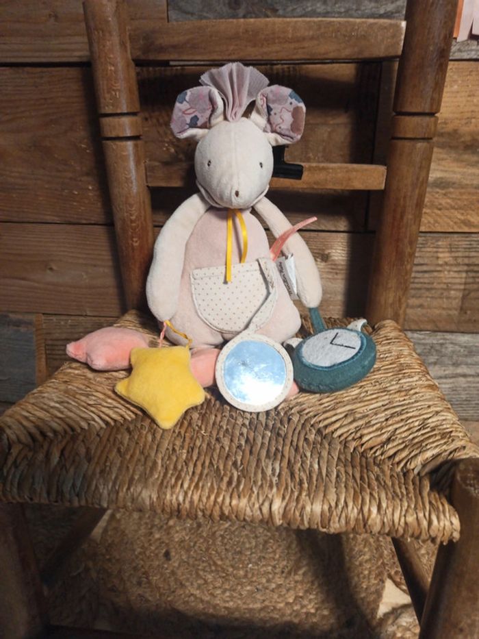 Peluche souris activités moulin roty tbe - photo numéro 2