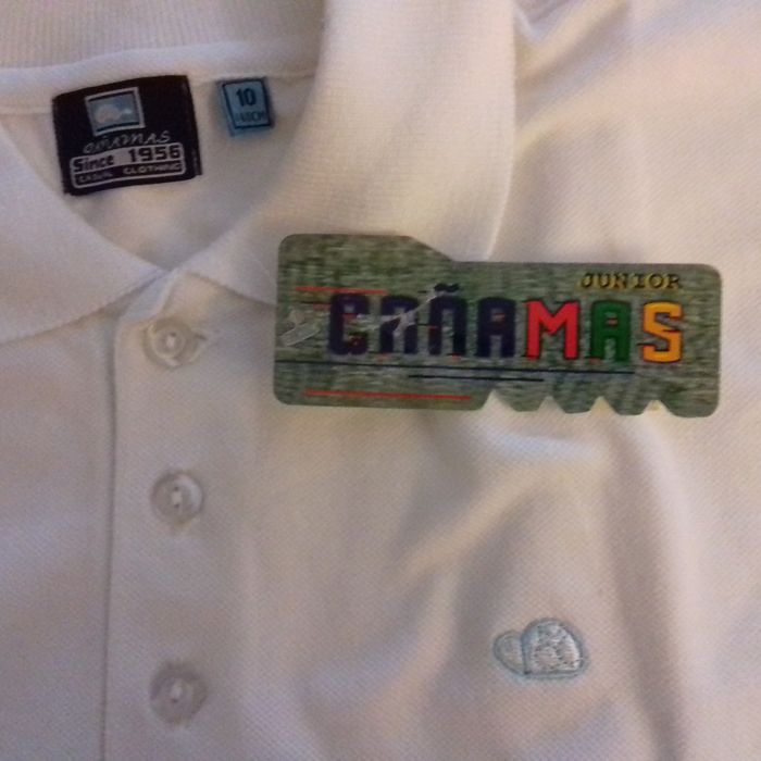 Polo blanc manches longues - Canamas pour Tobogan - T.10ans - Neuf - photo numéro 4