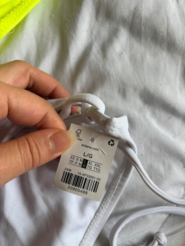 Lot 2 bas de maillots de bain bikini blanc jaune fluo Ardene taille L/40 neuf - photo numéro 3
