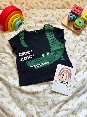 teeshirt manches courtes bleu marine 12 mois