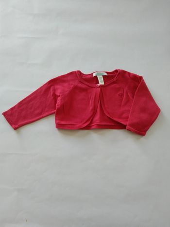 gilet court boléro rose fille 3 mois okaidi