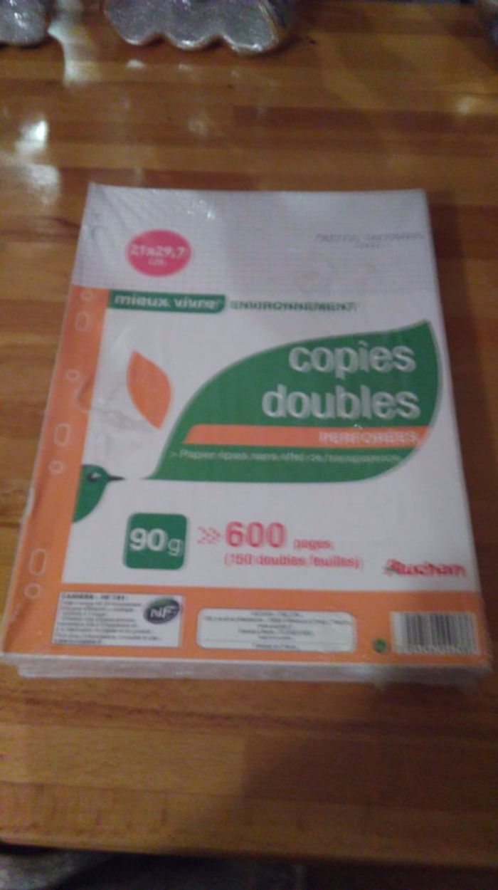 Copies doubles  petit carreaux