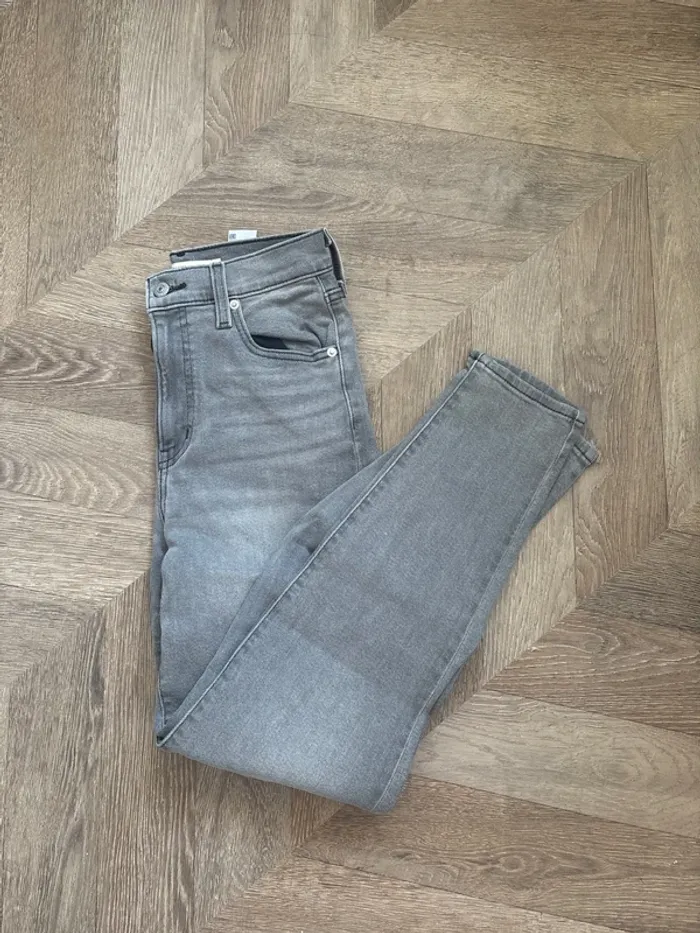 Jean mom gris taille haute - photo numéro 2