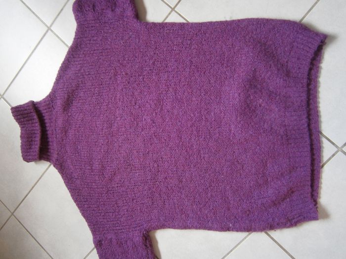 Pull long à col roulé violet Taille 44 - photo numéro 10