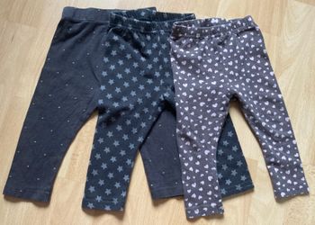 lot 3 leggings imprimés coeurs et étoiles taille 12 mois