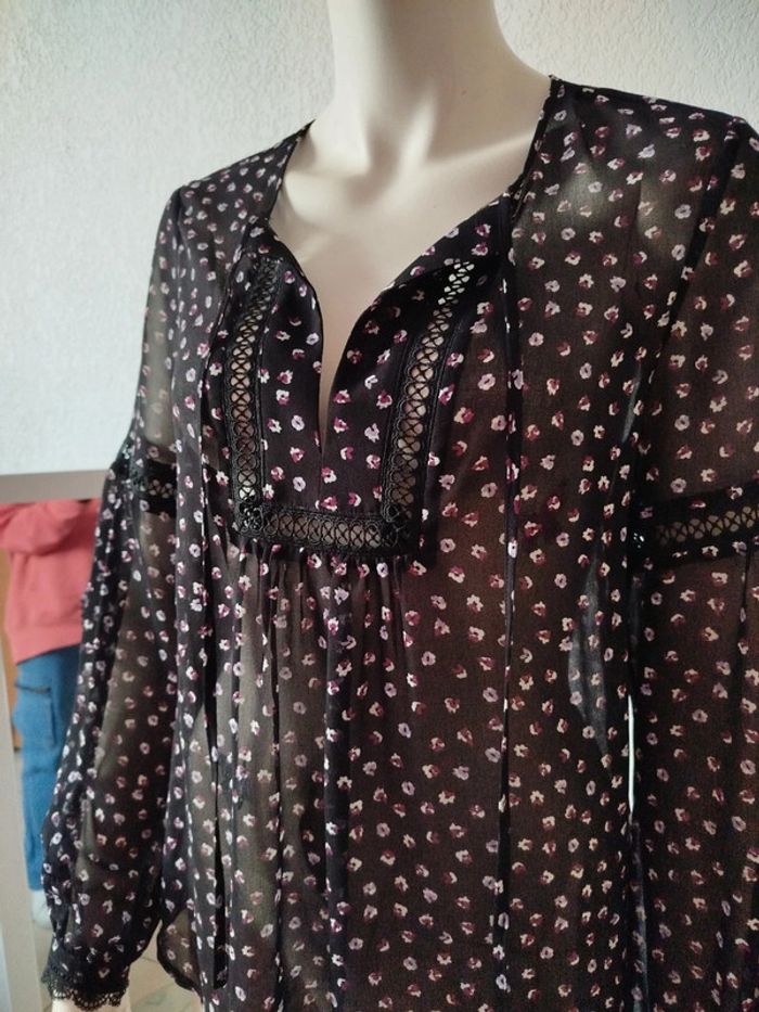 Blouse transparent en mousseline décolleté M/38 - photo numéro 2