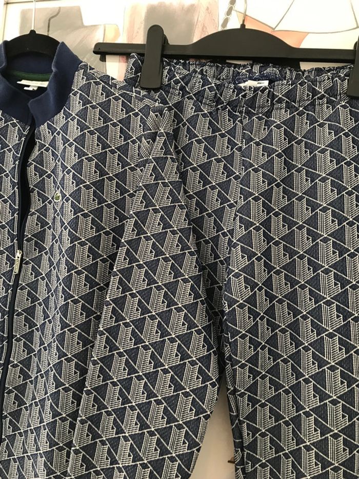 Ensemble survêtement veste et pantalon monogramme Lacoste 12 ans - photo numéro 4