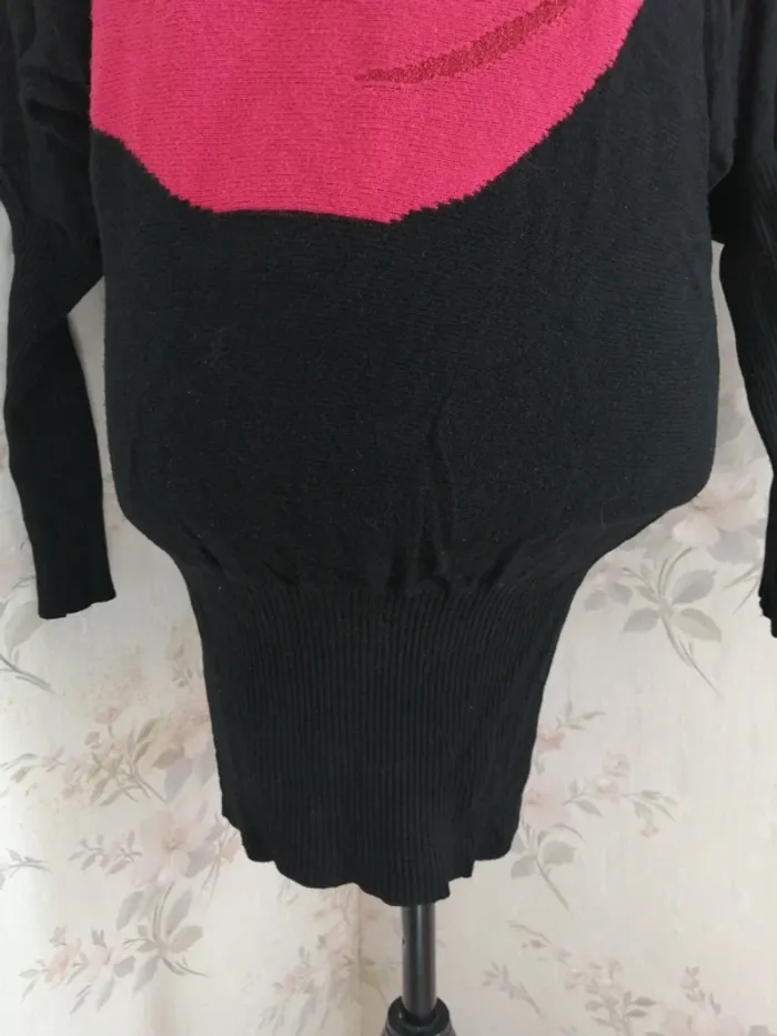 Robe noire moulante manches chauve-souris et imprimé bouche / kiabi / (S) - photo numéro 4