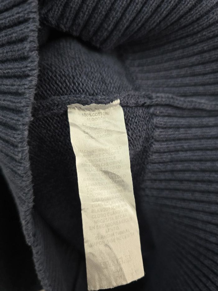 Pull Dockers bleu col montant zippé en maille texturée homme taille S - photo numéro 5