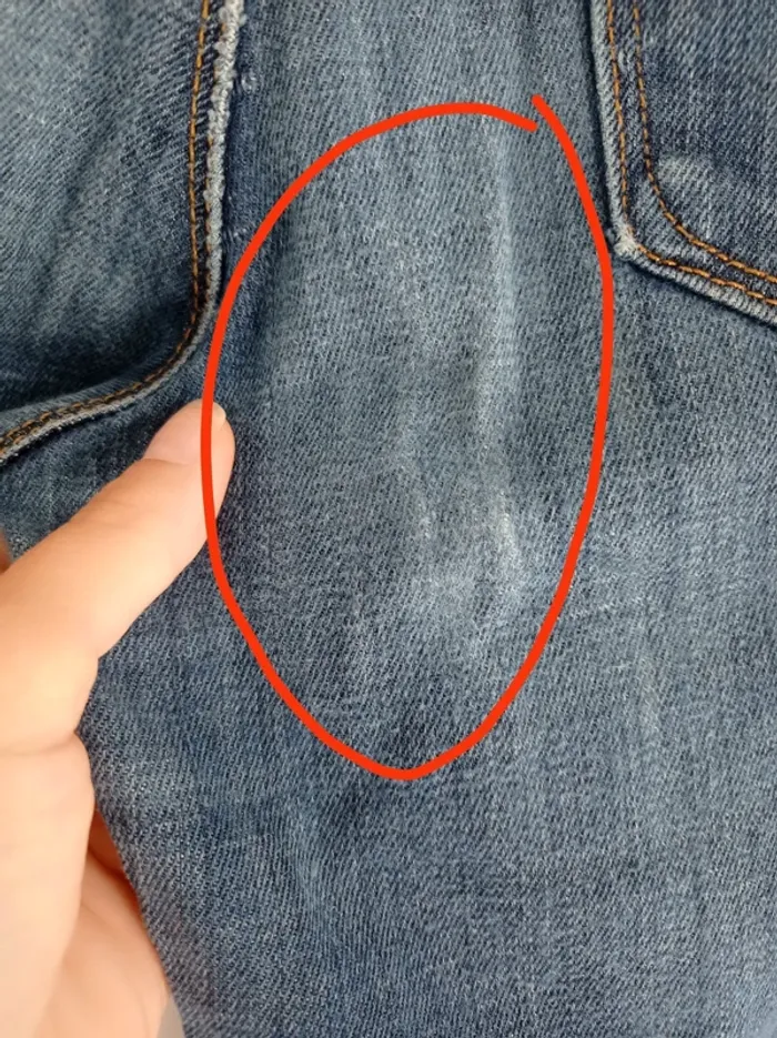 Jean's bleu et rouge custom 571 slim fit Levi's - photo numéro 8