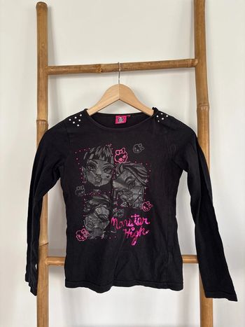 t-shirt noir à manches longues monster high taille 12 ans