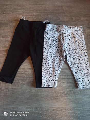 2 leggings 6 mois