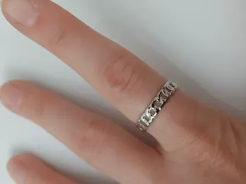 Bague argentée tendance en acier inoxydable