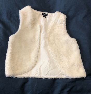 Gilet Kitchoun 18 mois sans manche blanc moumoute