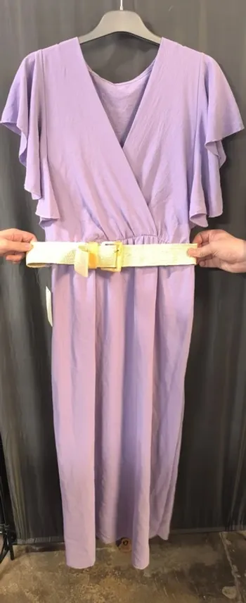 304152 robe violette avec ceinture femme TU sans marque