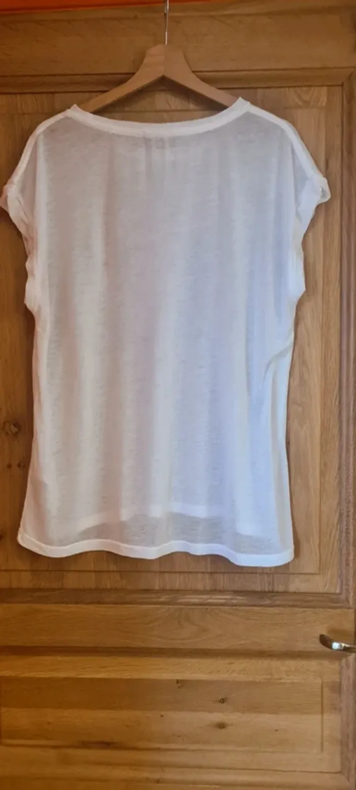 T-shirt blanc et rouge Esprit - photo numéro 5