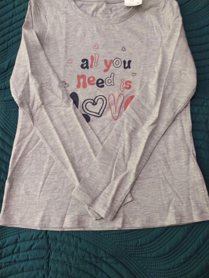 T-shirt gris tex 7-8 ans neuf - photo numéro 5