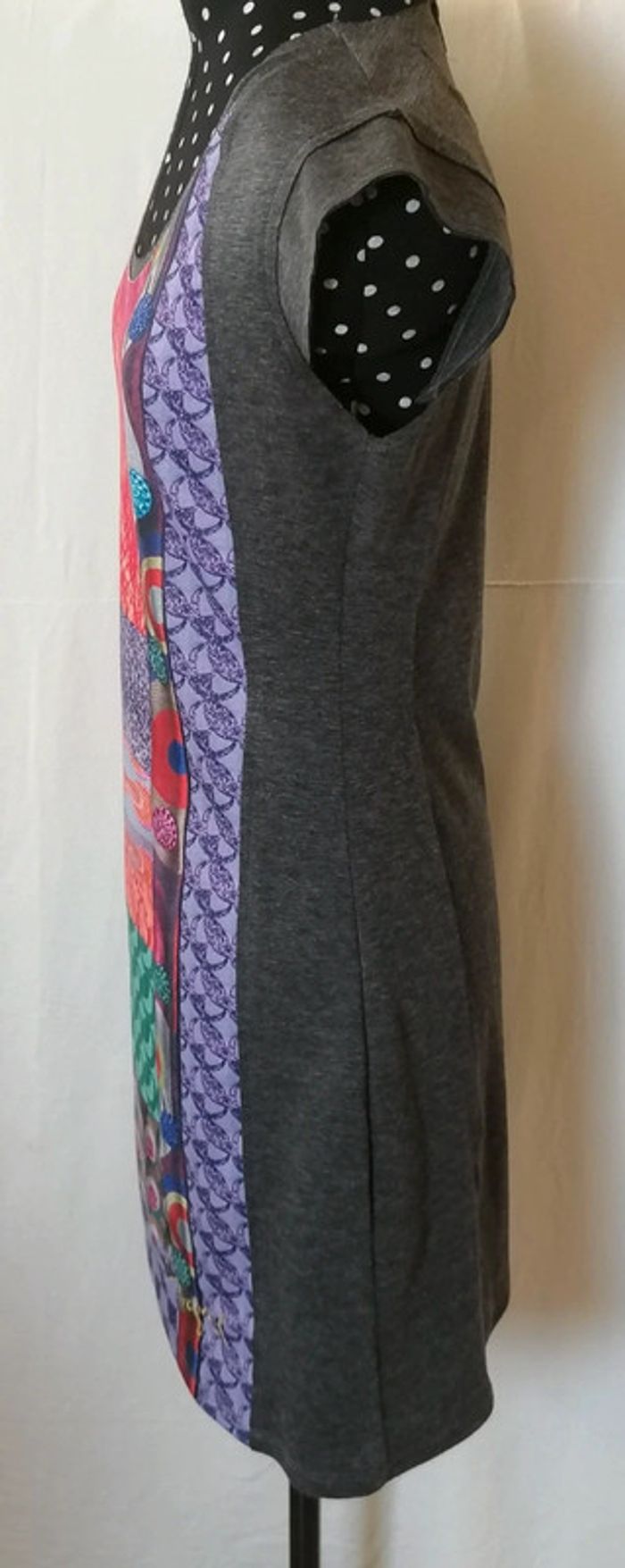 Robe courte gris multicolore taille M Desigual - photo numéro 7