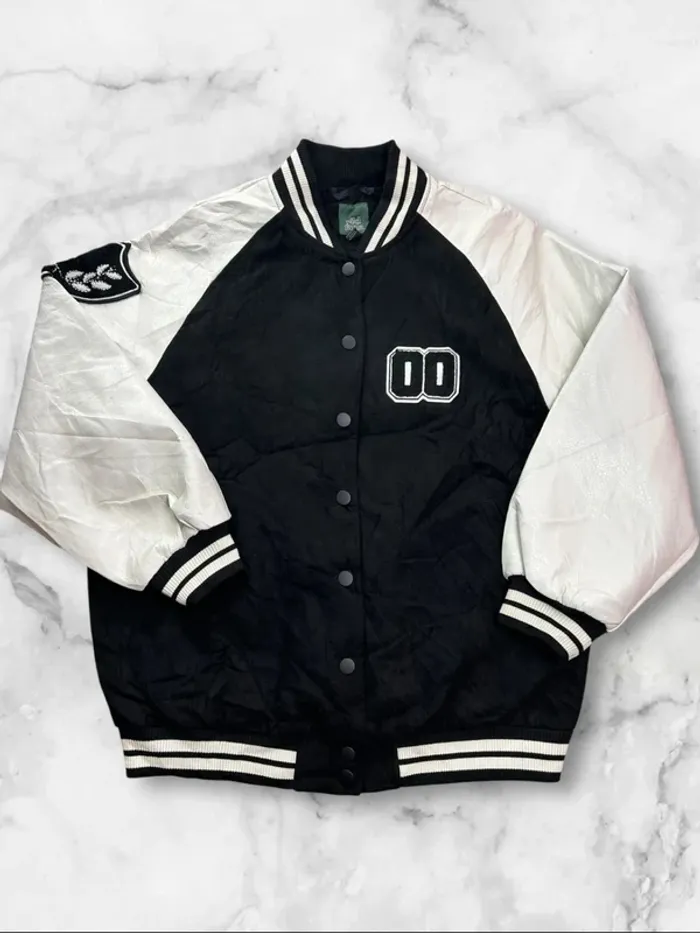 Veste Varsity Style Wild Fable Noir & Blanc Patch Brodé (Taille S) - photo numéro 8