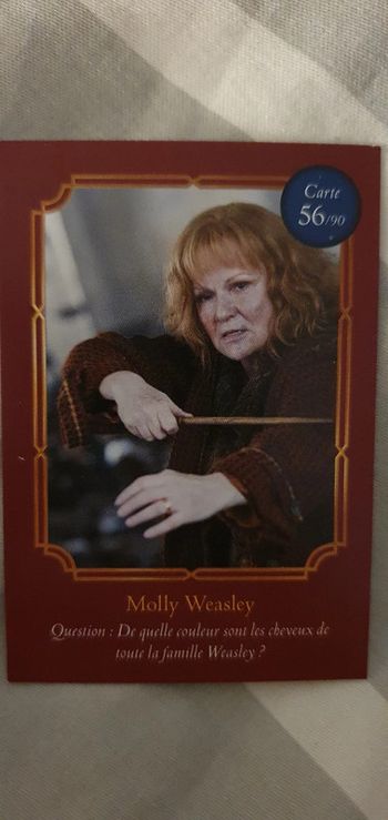 Cartes Harry Potter Auchan
Molly Weasley n° 56/90