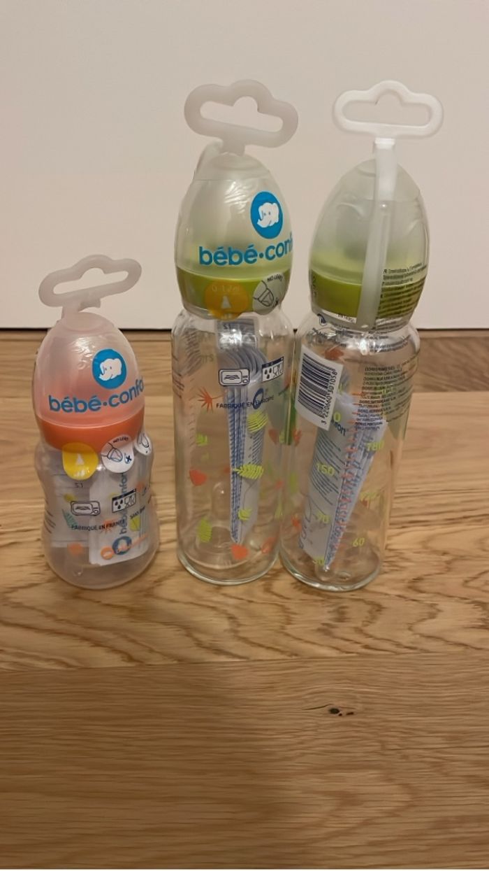 2 biberons en verre et 1 en plastique - photo numéro 2