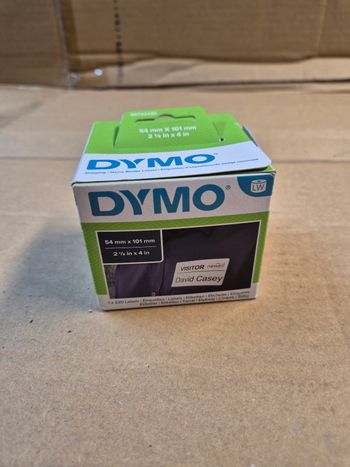 DYMO rouleau 220 étiquettes badges adhésifs blanches