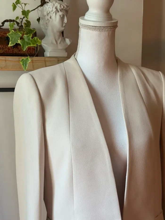 Blazer beige clair Mango – Taille M - photo numéro 3
