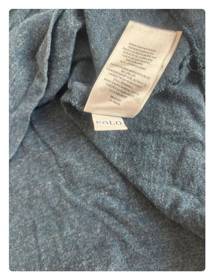 Sweat/T-shirt manche longue Ralph Lauren Xl bleu cavalier blanc taille - photo numéro 10