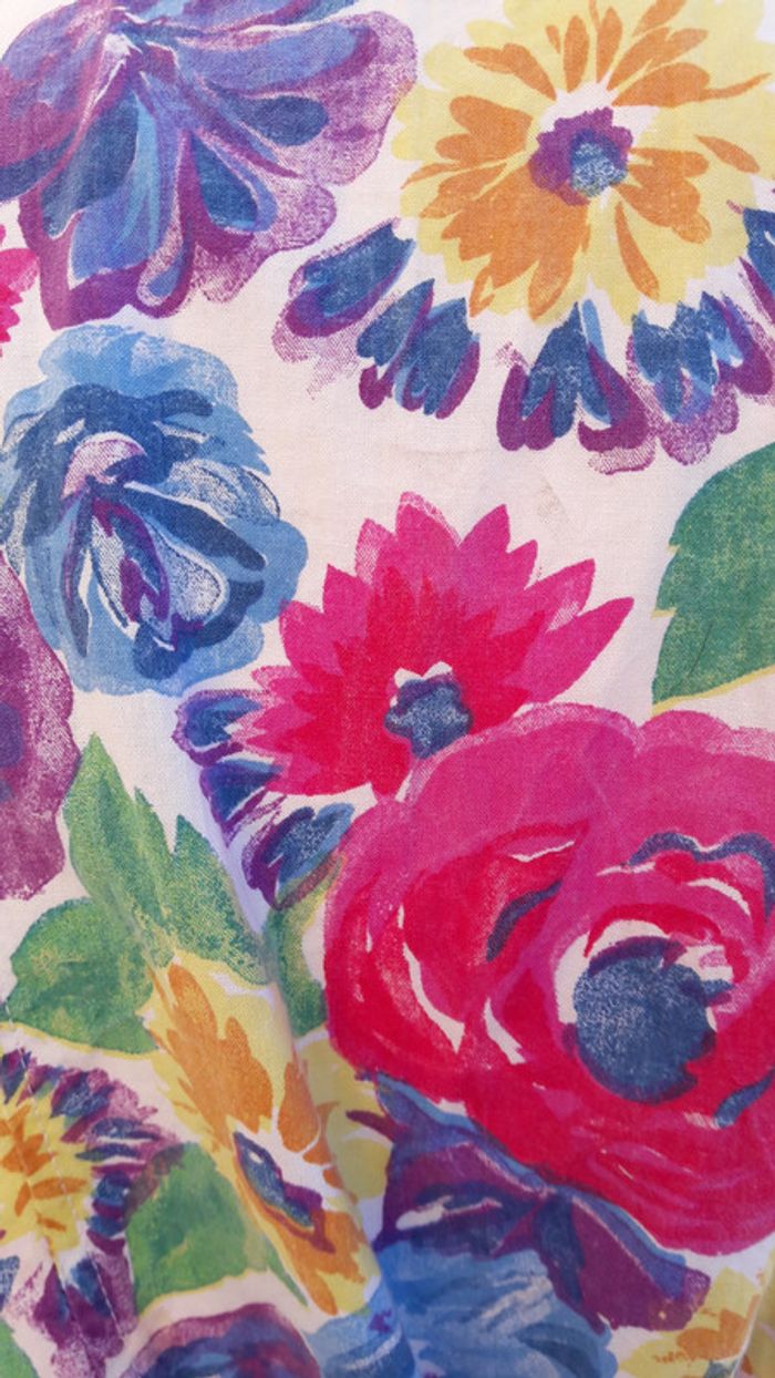 blouse top court vintage à fleurs crop - photo numéro 4