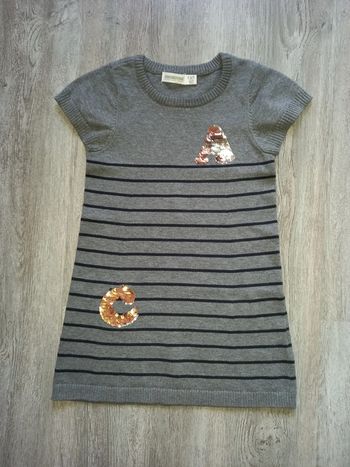 robe pull grise à séquin orchestra taille 5 ans neuve