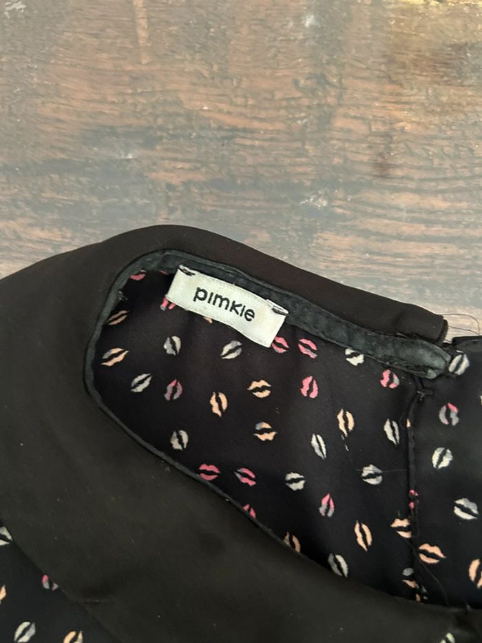 Haut blouse noir fluide col Claudine rose tunique pimkie - taille s - photo numéro 7
