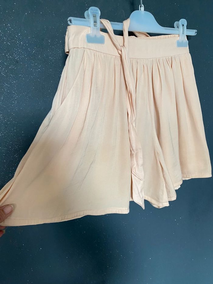 Jupe short abricot ceinture à nouer - photo numéro 7
