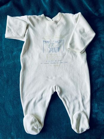 Pyjama velours vert Petit Bateau 12mois