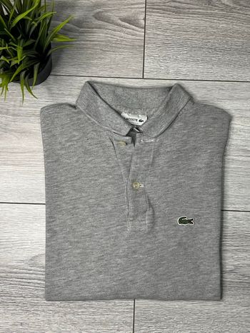 Polo Lacoste Manche longue gris - Taille S - Homme