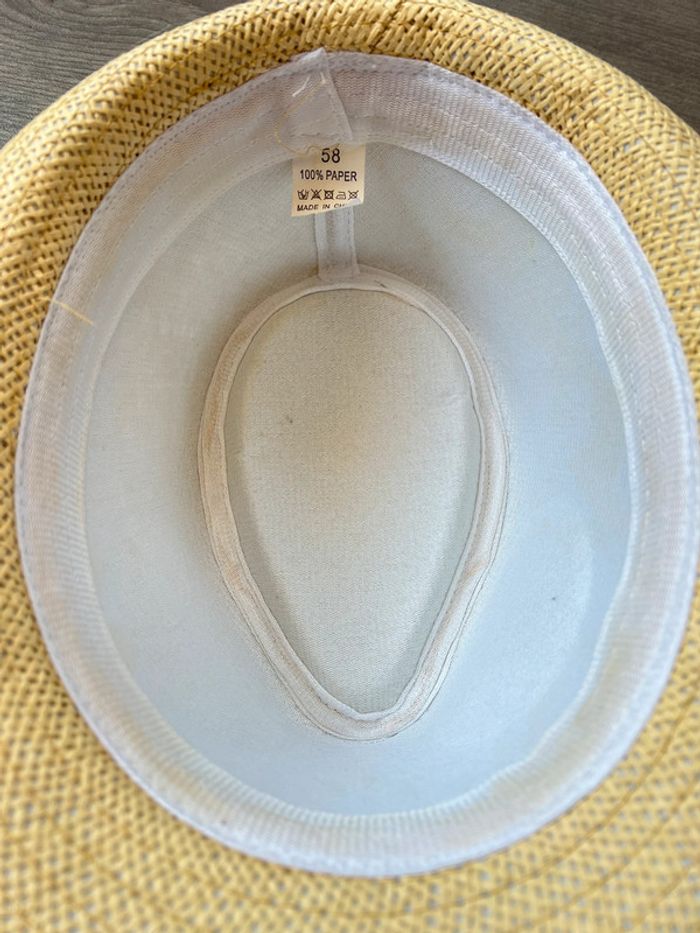 Beau chapeau style Panama taille 58cm - photo numéro 6