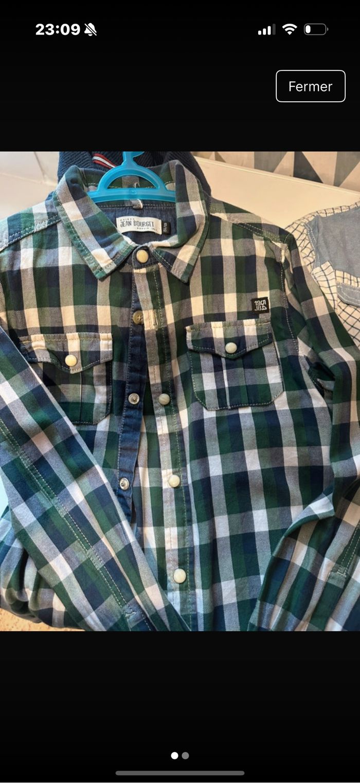 Chemise à carreau garçon jean Bourget