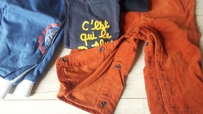 Lot garçon hiver 6 mois pull ensemble pyjamas salopette tee shirt - photo numéro 3