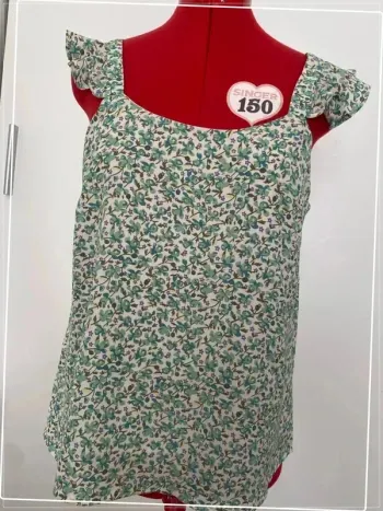 Blouse fleurie verte dos nu Noemie & co
