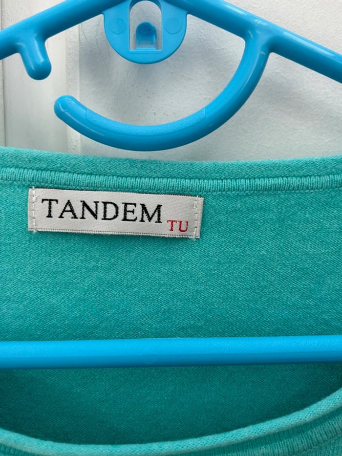 Pull turquoise léger taille unique femme comme neuf - photo numéro 3