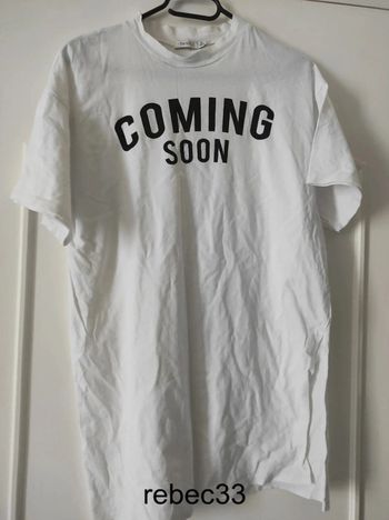 Long T-shirt blanc coming soon Bershka
