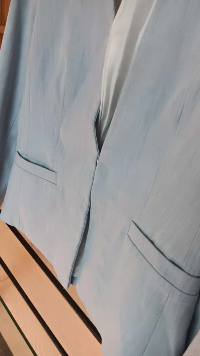 Veste bleu clair chiné - photo numéro 11