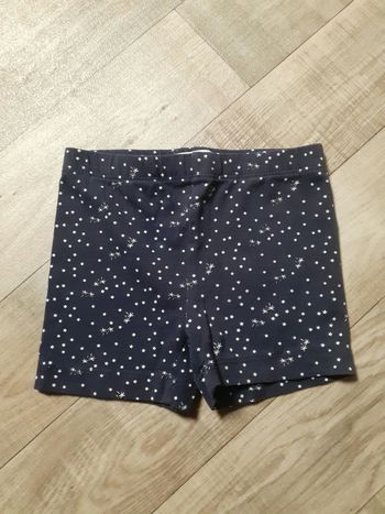 Short fille bleu marine motif blanc 2-3 ans