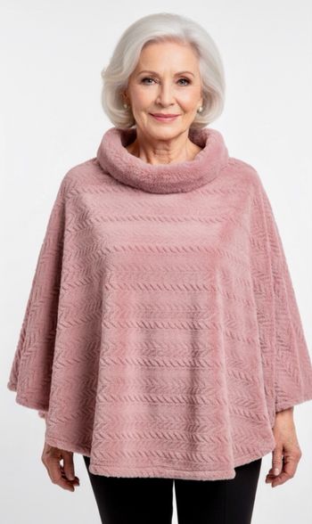 Poncho tout doux rose 