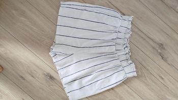 Short crème rayé gris taille haute S 36