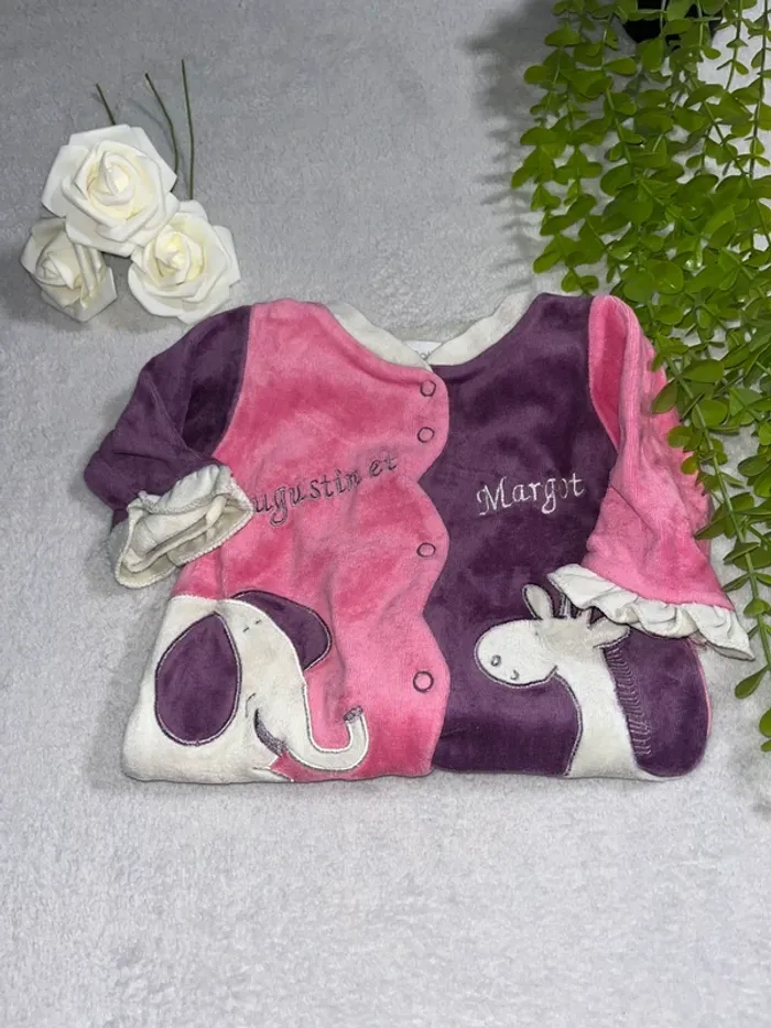 Très beau pyjama 1 pièce bébé fille bicolore
