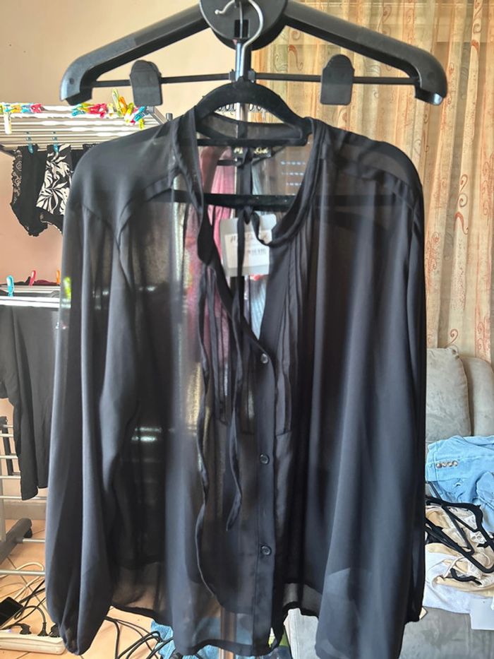 Chemise en voile noir Mino du Sud