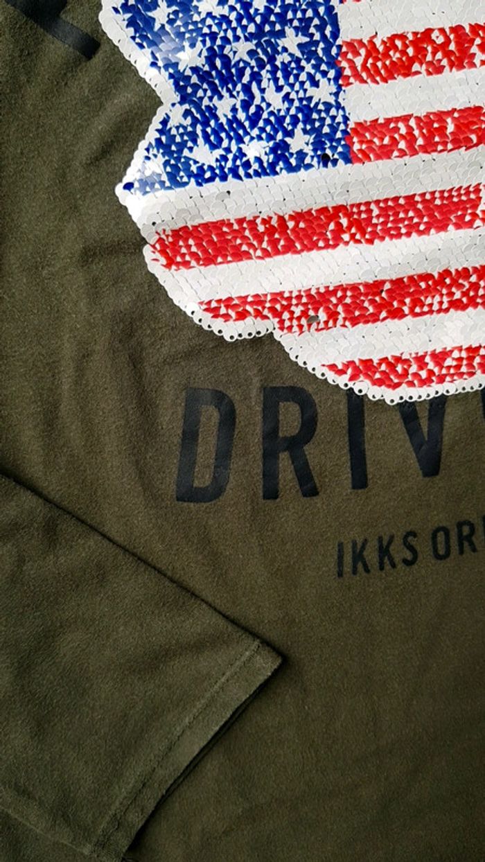 Tee shirt manches longues à sequins ikks garçon 12ans - photo numéro 3