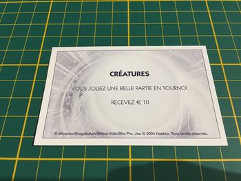 Carte créatures Vous jouez une belle partie en tournoi Monopoly Duel Masters Hasbro Parker #A64
